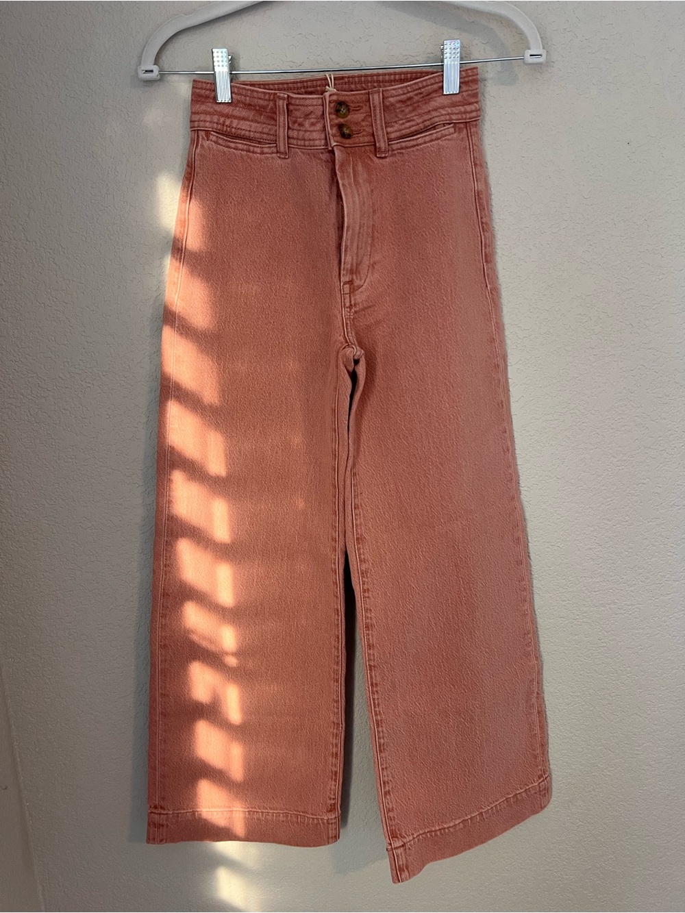 Faherty Wide-Leg Jeans in Dusty Rose